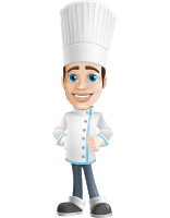 Chef with Uniform Cartoon Vector Character AKA Carlos Food-Lover